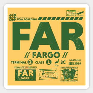 Vintage Fargo FAR Airport Code Travel Day Retro Travel Tag North Dakota Alt Magnet